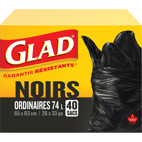 74L Garbage Bags, Regular, 26" W x 33" L, Black Infinity Industrial Services Inc.