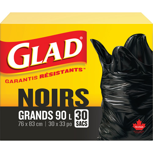 Sacs &agrave; ordures 90 L, R&eacute;gulier, 30" la x 33" lo, Noir Infinity Industrial Services Inc.