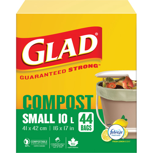 Small Compostable Bags, Regular, 17" L x 16" W, Brown, 10 L (3 Gal.) Capacity Infinity Industrial Services Inc.