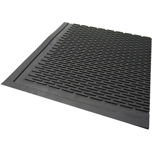 Outdoor Mat, Rubber, Scraper Type, Solid Pattern, 3' x 5', Black Infinity Industrial Services Inc.