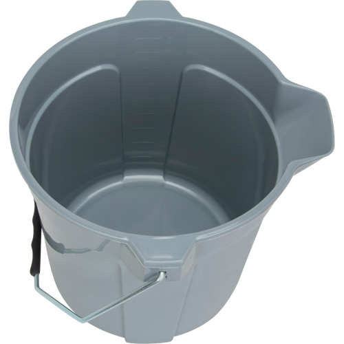 Seau rond avec bec verseur, Capacit&eacute; de 2,64 gal. US (10,57 pintes), Gris Infinity Industrial Services Inc.