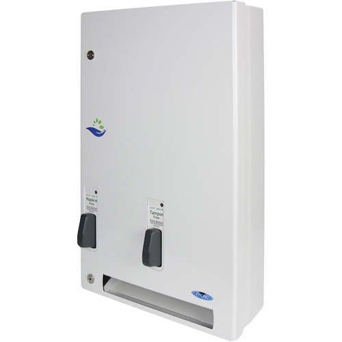 Distributeur de produits d'hygi&egrave;ne f&eacute;minine gratuits &agrave; bouton pression Infinity Industrial Services Inc.