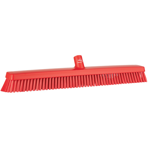 Heavy-Duty Push Broom, Fine/Stiff Bristles, 24", Red Infinity Industrial Services Inc.