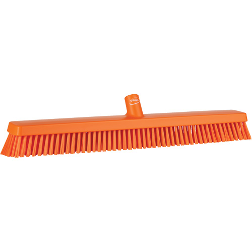Heavy-Duty Push Broom, Fine/Stiff Bristles, 24", Orange Infinity Industrial Services Inc.