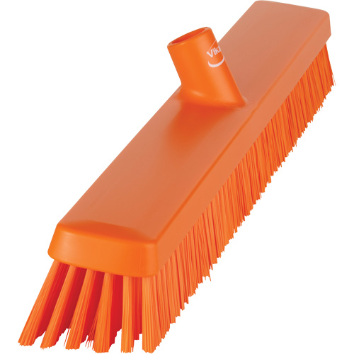 Heavy-Duty Push Broom, Fine/Stiff Bristles, 24", Orange Infinity Industrial Services Inc.