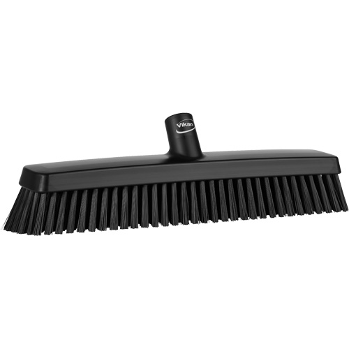 Push Broom Head, Fine/Stiff Bristles, 16-1/2", Polyester/Polypropylene, Black Infinity Industrial Services Inc.