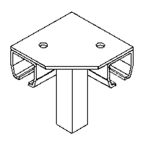 Floor Mount Curtain Partition 90° Corner Connector Infinity Industrial Services Inc.