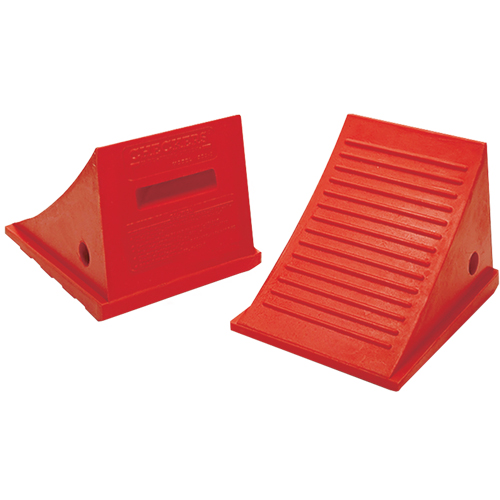General Purpose Wheel Chocks, Polyurethane, Orange, 9" W x 11-1/2" D x 8-1/2" H Infinity Industrial Services Inc.