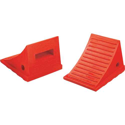 General Purpose Wheel Chocks, Polyurethane, Orange, 7-1/2" W x 8-1/2" D x 6-1/4" H Infinity Industrial Services Inc.