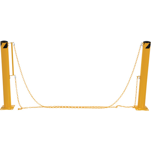 Syst&egrave;me de bornes de protection et chaînes pour quai, Acier, 42" h x 6-5/8" la, Jaune Infinity Industrial Services Inc.