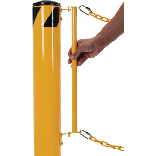 Syst&egrave;me de bornes de protection et chaînes pour quai, Acier, 42" h x 6-5/8" la, Jaune Infinity Industrial Services Inc.