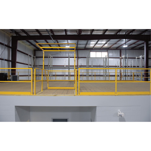 Barri&egrave;re de s&eacute;curit&eacute; pour mezzanine, 68-1/2" lo x 42" ha, 80-1/16" &eacute;lev&eacute;e, Jaune Infinity Industrial Services Inc.