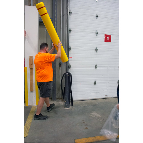 Polyethylene Bollard Cover, 6-5/8" Dia. x 52" L, Red/Yellow Infinity Industrial Services Inc.