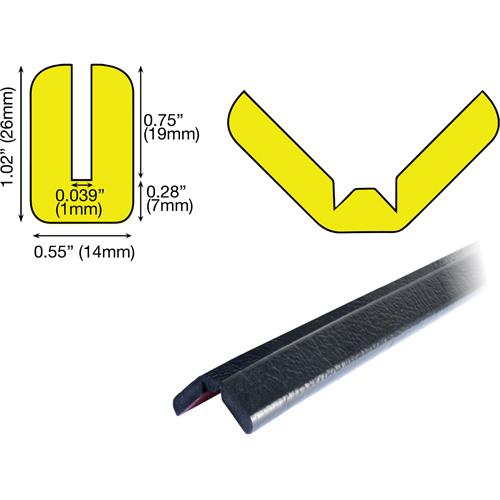 W Profile 1M Edge Protection Bumper Guard, 3.25' (0.99 m) Long Infinity Industrial Services Inc.
