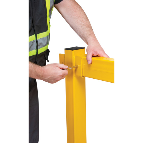 In-Line Post for Light-Duty Guard Rails, Steel, 42" H, Safety Yellow Infinity Industrial Services Inc.