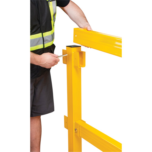 In-Line Post for Light-Duty Guard Rails, Steel, 42" H, Safety Yellow Infinity Industrial Services Inc.