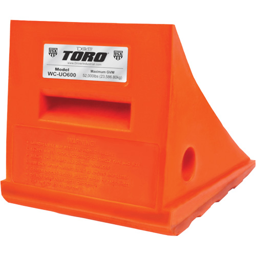 25 Ton General Purpose Wheel Chock, Urethane, Orange Infinity Industrial Services Inc.