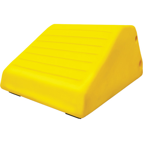 255 Ton Large Equipment Wheel Chock with Handle & Hole, Urethane, Yellow Infinity Industrial Services Inc.