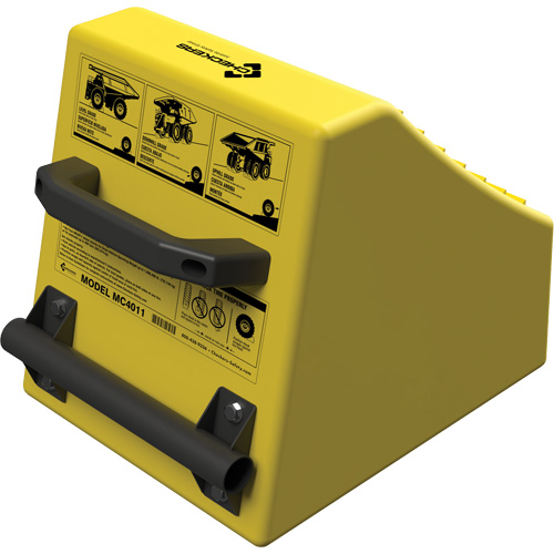 Checkers Safety Heavy-Duty Ultra Class Mining Wheel Chock, HDPE, Yellow, 14-1/2" W x 17-1/2" D x 16" H Infinity Industrial Services Inc.