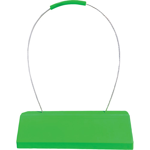 Cale de roue pour avion Checkers Safety SafeRay avec poign&eacute;e &agrave; c&acirc;ble ergonomique, Ur&eacute;thane, Vert fluorescent, 24" la x 8" p x 6" h Infinity Industrial Services Inc.