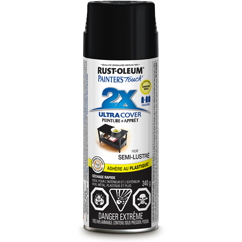 Painter's Touch&reg; Ultra Cover Paint, Black, Semi-Gloss, Aerosol Can Infinity Industrial Services Inc.