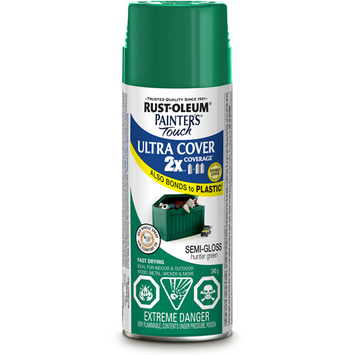 Peinture &agrave; pouvoir couvrant &eacute;lev&eacute; Painter's Touch, Vert chasseur, Semi-brillant, Canette a&eacute;rosol Infinity Industrial Services Inc.