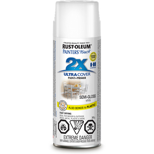 Peinture &agrave; pouvoir couvrant &eacute;lev&eacute; Painter's Touch, Blanc, Semi-brillant, Canette a&eacute;rosol Infinity Industrial Services Inc.