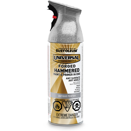 Universal&reg; Paint & Primer In One, Antique Pewter, Hammered, Aerosol Can Infinity Industrial Services Inc.