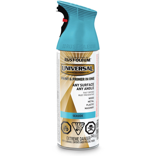 Universal&reg; Enamel Paint & Primer In One, Seaside Blue, Satin, Aerosol Can Infinity Industrial Services Inc.