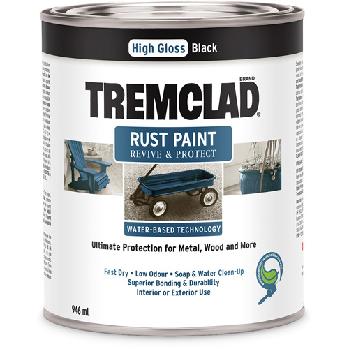 Tremclad&reg; Water-Based Rust Paint, 946 ml, Can, Black Infinity Industrial Services Inc.