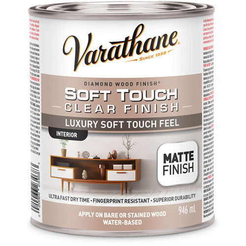 Rev&ecirc;tement &agrave; fini diamant pour bois Varathane, 946 ml, Transparent, Mat Infinity Industrial Services Inc.