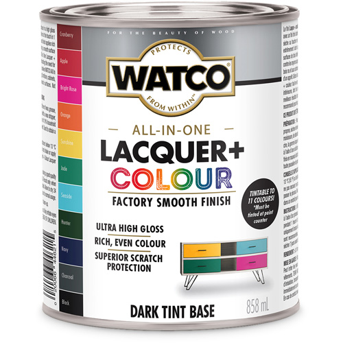 Watco&reg; All In One Lacquer + Colour Dark Tint Base, 946 ml, Dark Tint Base, High-Gloss Infinity Industrial Services Inc.