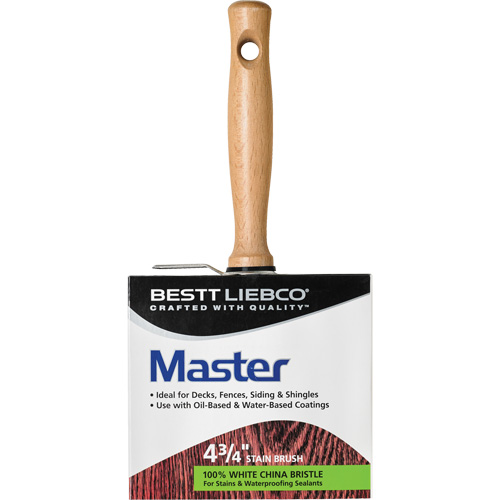 Master Exterior Oi-Based Stain Block Brush, White China, Wood Handle, #123 Width Infinity Industrial Services Inc.