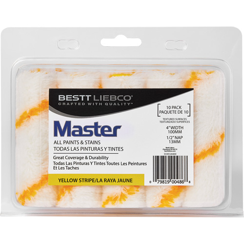 Master Yellow Stripe Mini Roller, 13 mm (1/2") Nap, 101.6 mm (4") L Infinity Industrial Services Inc.