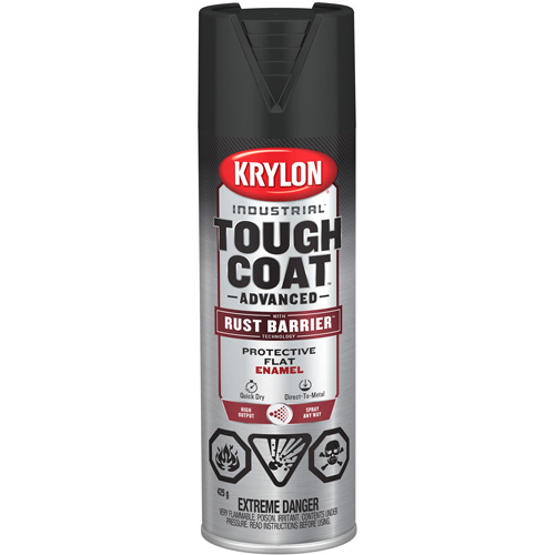 Tough Coat&reg; Advanced Paint with Rust Barrier Technology, Black, Flat, 425 g, Aerosol Can Infinity Industrial Services Inc.