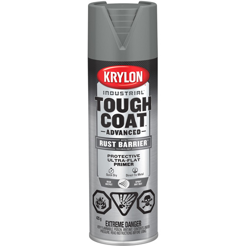 Tough Coat&reg; Advanced Paint with Rust Barrier Technology, Grey Primer, Ultra-Flat, 425 g, Aerosol Can Infinity Industrial Services Inc.