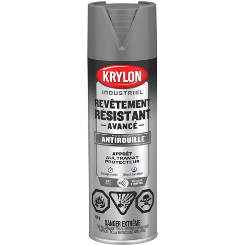 Tough Coat&reg; Advanced Paint with Rust Barrier Technology, Grey Primer, Ultra-Flat, 425 g, Aerosol Can Infinity Industrial Services Inc.