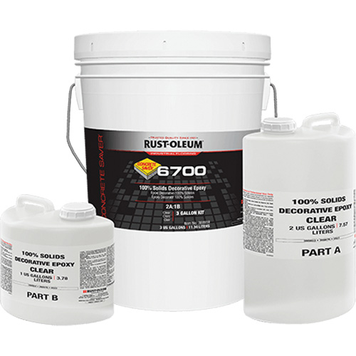 6700 100% Solids Decorative Epoxy, 3 gal., Epoxy-Based, High-Gloss, Clear Infinity Industrial Services Inc.