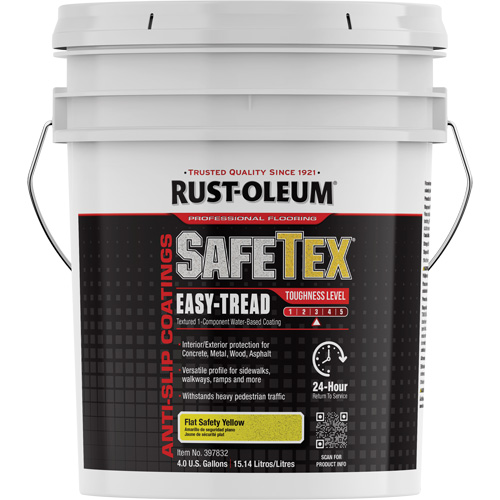 SafeTex&reg; Easy-Tread Acrylic Coating, 4 gal., Water-Based, Flat/Textured, Yellow Infinity Industrial Services Inc.