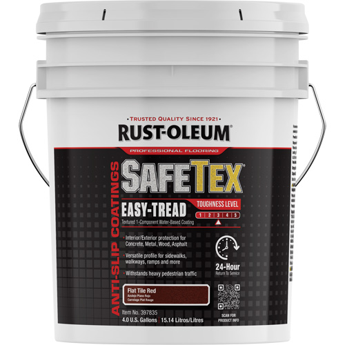 Rev&ecirc;tement d'acrylique SafeTex Easy-Tread, 4 gal., &agrave; l'eau, Plat/Textur&eacute;, Rouge Infinity Industrial Services Inc.