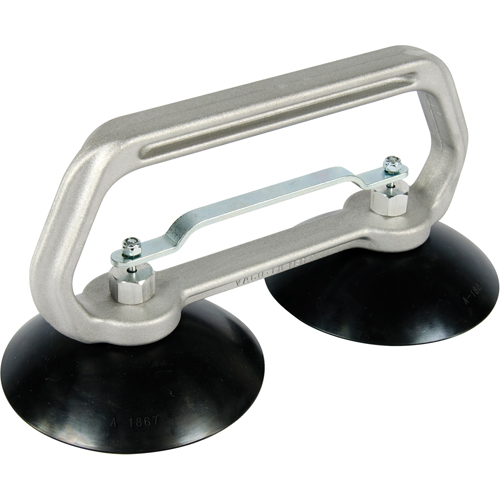 Vacuum Cups - Heavy-Duty Double Cup, 75 lbs. Capacity, 5", Pull-bar, 10" Handle Length Infinity Industrial Services Inc.