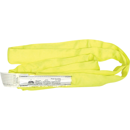 &eacute;lingue ronde en polyester pour &eacute;lingueur, Jaune, 1" la x 12' lo, 9000 lb Charge verticale Infinity Industrial Services Inc.