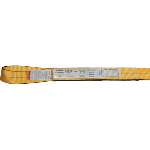 &eacute;lingues de levage en nylon, Pli Simple, Oeillet double, Type 3, 1" la x 3' lo, Limite de charge verticale 1600 lb Infinity Industrial Services Inc.