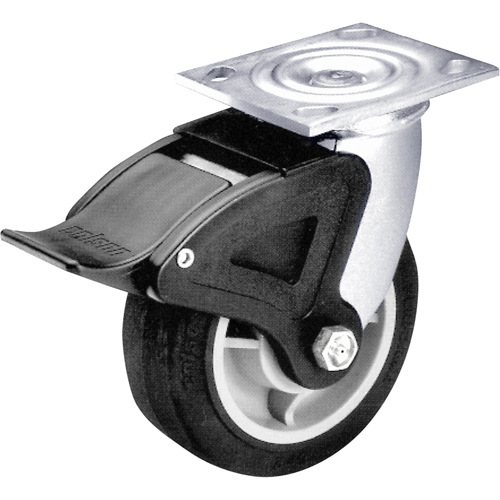 Total Locking Caster, Swivel with Brake, 6" (152.4 mm), Rubber, 600 lbs. (272 kg.) Infinity Industrial Services Inc.