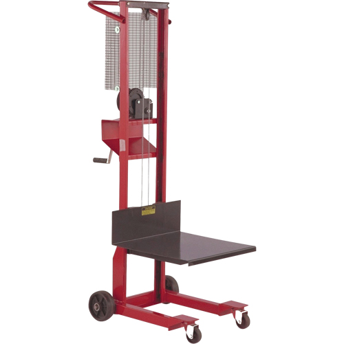 Platform Lift Stacker, Hand Winch Operated, 500 lbs Capacity, 54" Max Lift Infinity Industrial Services Inc.