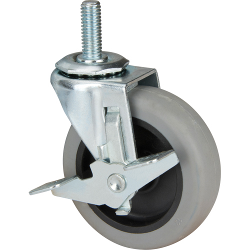 Stem Caster, Swivel with Brake, 3" (76 mm) Dia., 80 lbs. (36 kg.) Capacity Infinity Industrial Services Inc.
