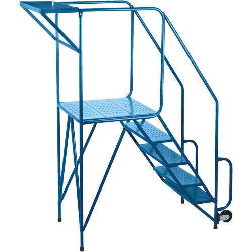 Mechanics/Maintenance Rolling Ladder, Steel, 5 Steps, 47" Platform Height Infinity Industrial Services Inc.
