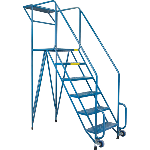 Mechanics/Maintenance Rolling Ladder, Steel, 6 Steps, 57" Platform Height Infinity Industrial Services Inc.