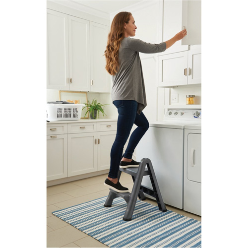 Folding Step Stool, 2 Steps, 19-1/2" x 20-1/2" x 22-3/4" High Infinity Industrial Services Inc.