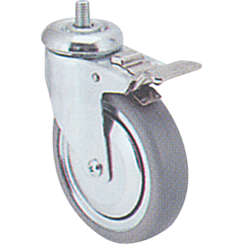 Zinc Plated Caster, Swivel with Brake, 4" (102 mm) Dia., 200 lbs. (91 kg.) Capacity Infinity Industrial Services Inc.